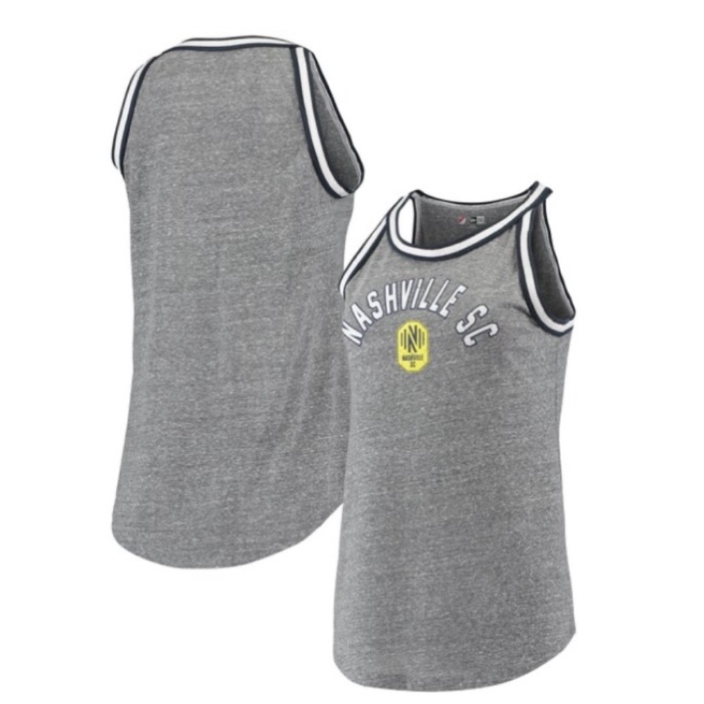 5th & Ocean by New Era Gray Nashville SC Tri-Blend Jersey Tank Top XL